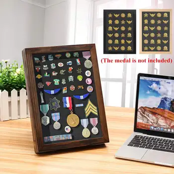 

Collectible Medal Holder Display Rack Challenge Medal Coin Case Collector Wood Storage Shelves Gift Coin Display Stand