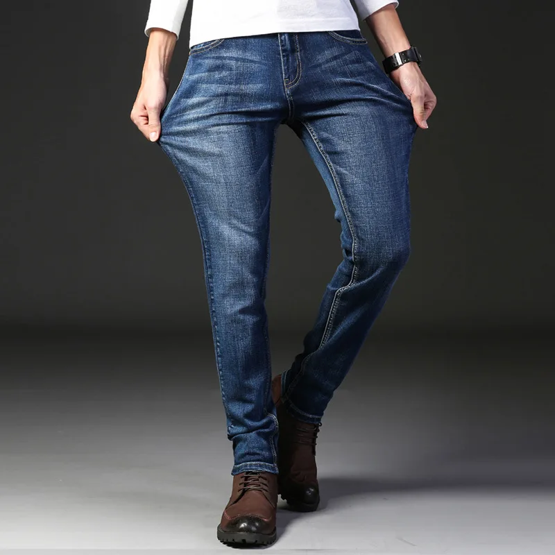 

Men's Jeans Retro Nostalgia Straight Denim Jeans Men Fashion Men Long Trousers Loose Trend Business Casual Pants Men Clothes