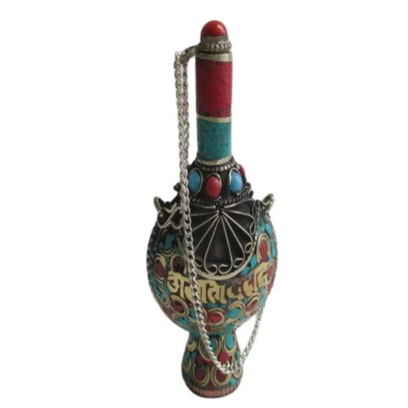 10 cm * /Chinese Manual Sculpture Cloisonne Copper Turquoise Snuff Bottles | Дом и сад