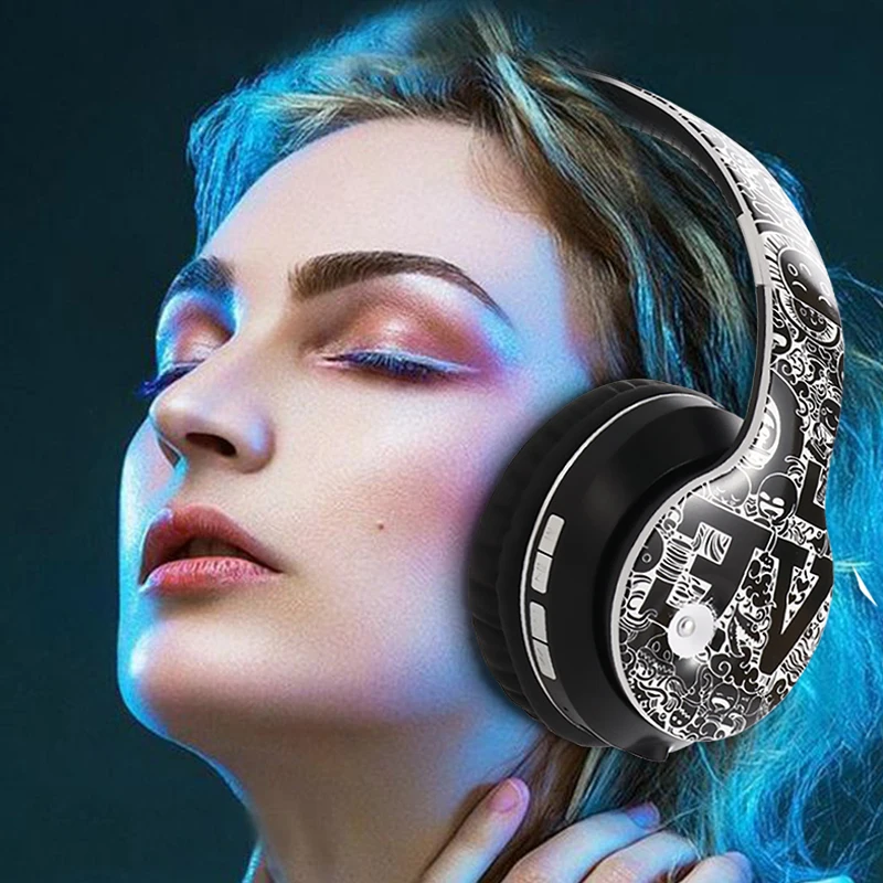Bluetooth 5,0, беспроводные стерео музыкальные наушники, складные, с шумоподавлением, микрофон, тяжелый бас, Спортивная гарнитура, поддержка TF карты AUX
