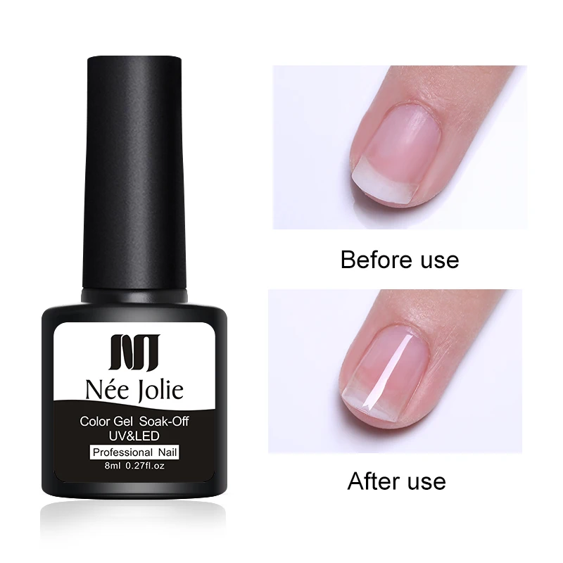 Base Coat NEE JOLIE 8 мл Лак для ногтей гель для ногтей замачиваемый Светодиодный УФ-Гибридный Гель-лак грунтовка для ногтей Гель-лак Красный Розовый Блестящий макияж для ногтей - Цвет: Base Coat