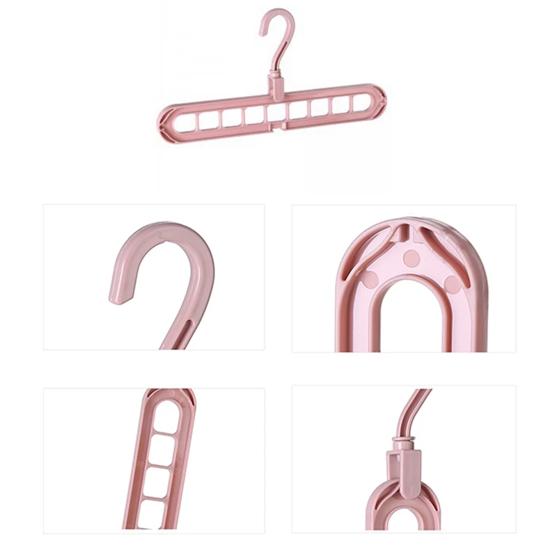 2pcs 9-hole Space Saving Hanger 360 rotating magic hanger multi-function folding magic hanger wardrobe drying clothes storage
