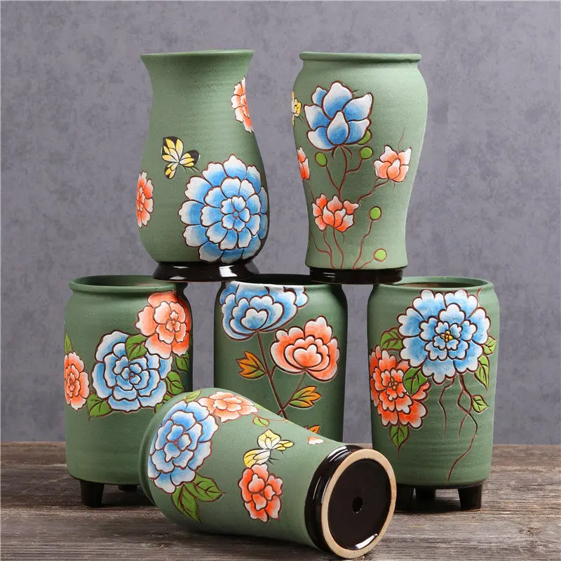 Planter Ceramic Vase Succulent Planter Plant Planting Planter Vase Jar Balcony planting container
