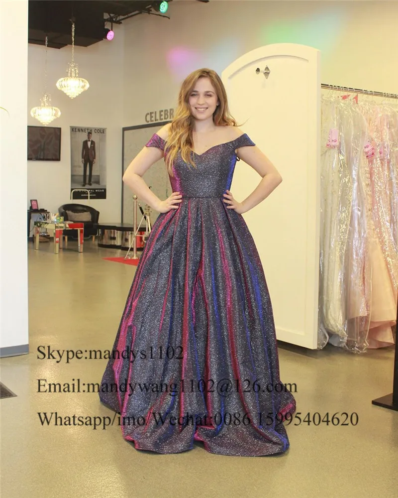 Mbcullyd Shining Sequined Prom Dresses Long 2020 Elgant Off Shoulder Formal Evening Dress Pageant Plus Size vestidos de fiesta