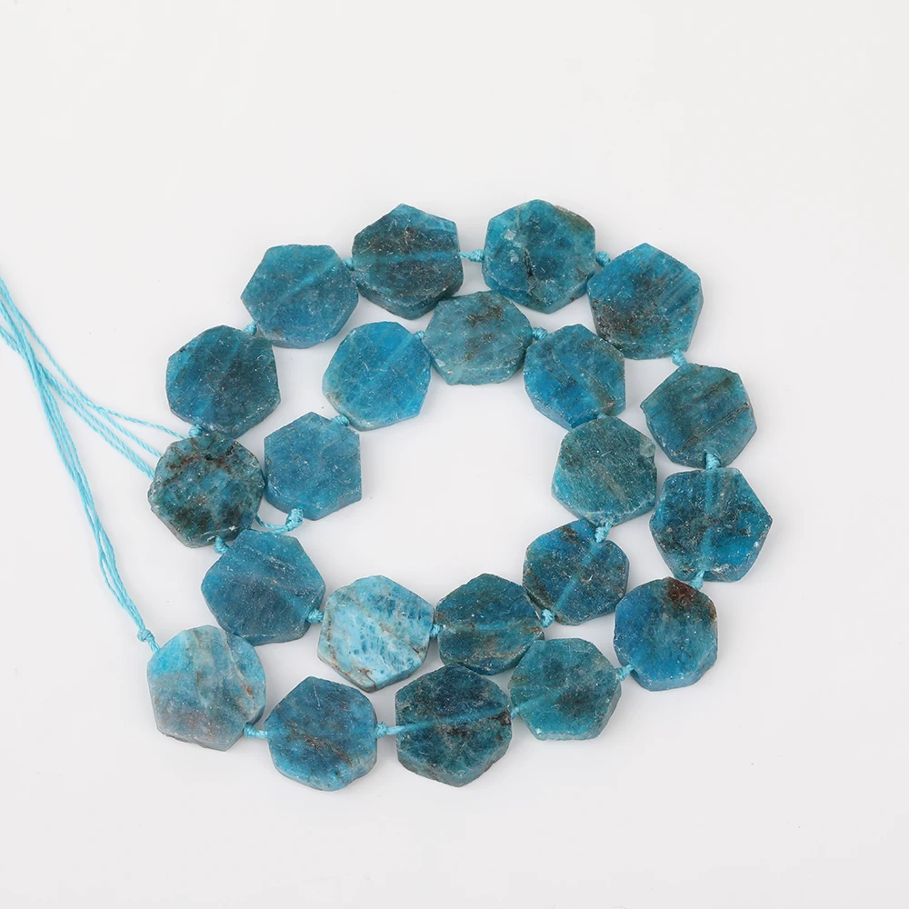 Blue Apatite Натуральный розовый опал плиты Octangle свободные бусины Ювелирные пряди, граненый ломтик Синий Апатит Подвески бусины кулон XT-11AMCE - Цвет: Blue Apatite