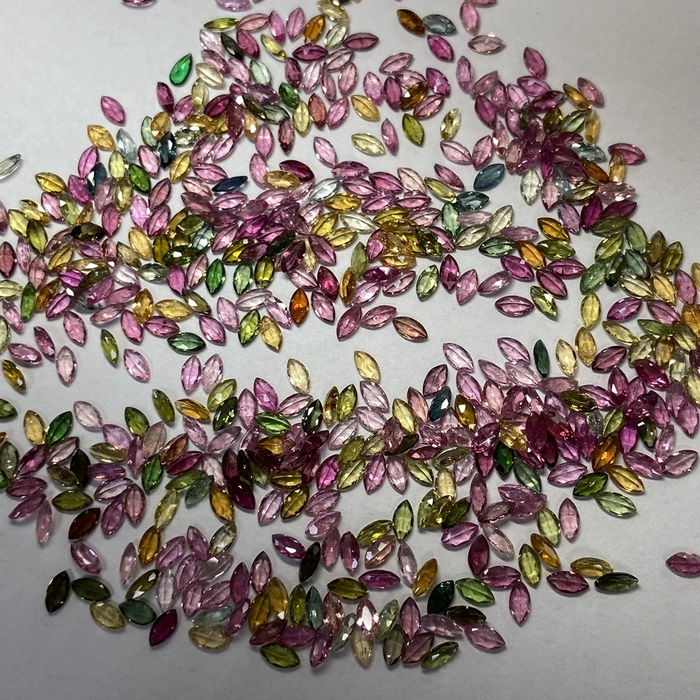 Marquise Cut 2x4mm Natural Tourmaline Colors Mixed Loose Original Gemstones