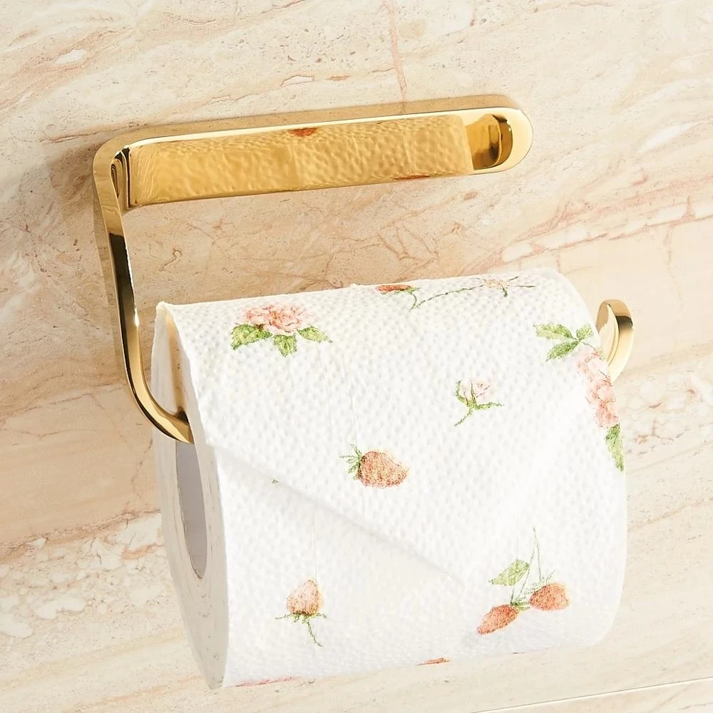 Nordic Minimalist Golden Toilet Paper Holder Matte Black Toilet Paper Holder Bathroom Accessories Wall-mounted Roll