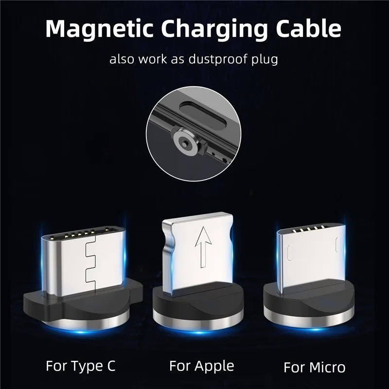 GTWIN 3M Magnetic Cable Micro USB Type C Fast Charging Adapter Micro Type-C Magnet Charger For Iphone 7 Samsung S10 Plus xiaomi