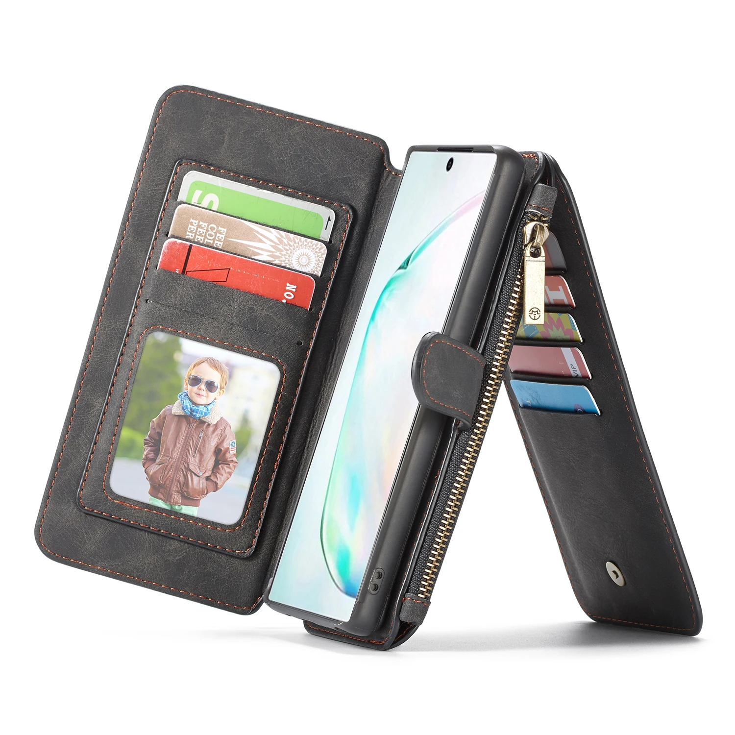 CaseMe кошелек на молнии для samsung Galaxy Note 10 9 8 S10 5G S9 S8 Plus S10E S7 Edge кожаный чехол для телефона винтажный Бизнес Флип сумка