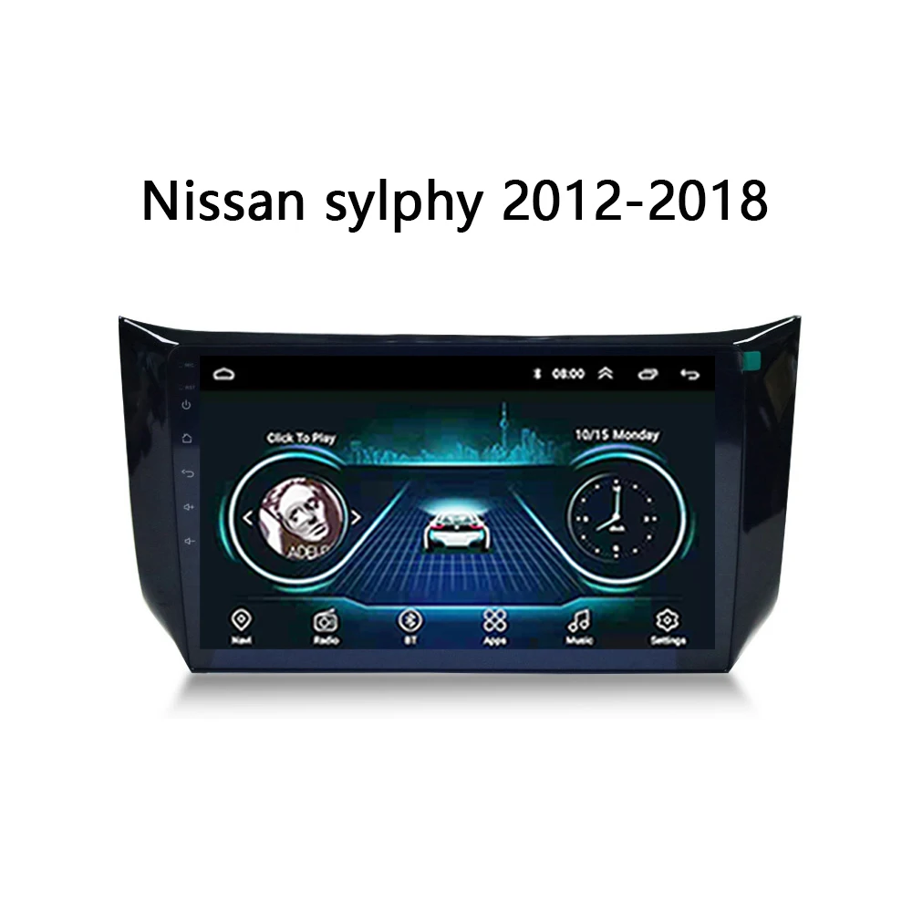 Автомагнитола для Nissan Sylphy B17 Sentra 2012 2013- Android 8,1 1" gps навигация с 2.5D сенсорным экраном wifi AUX SWC Carplay