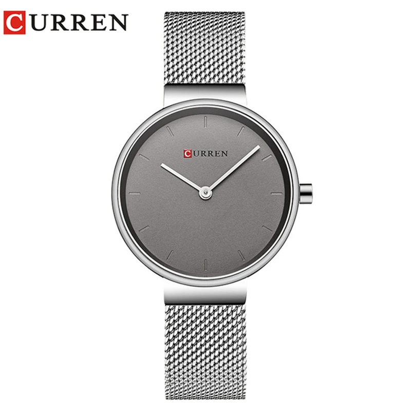 CURREN 9016, женские часы, люксовый бренд, с сетчатым ремешком, женские кварцевые часы,, спортивные, Relogio Feminino Montre Femme, наручные часы - Цвет: Gray Gray