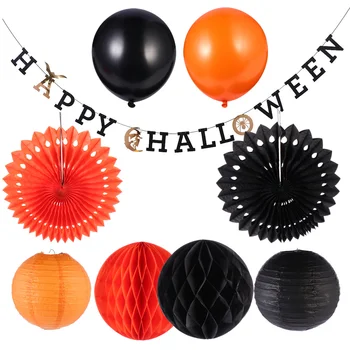 

Halloween Party Decorations Durable Atmosphere Layout Supply Banner Paper Lantern for Home Bar Decor