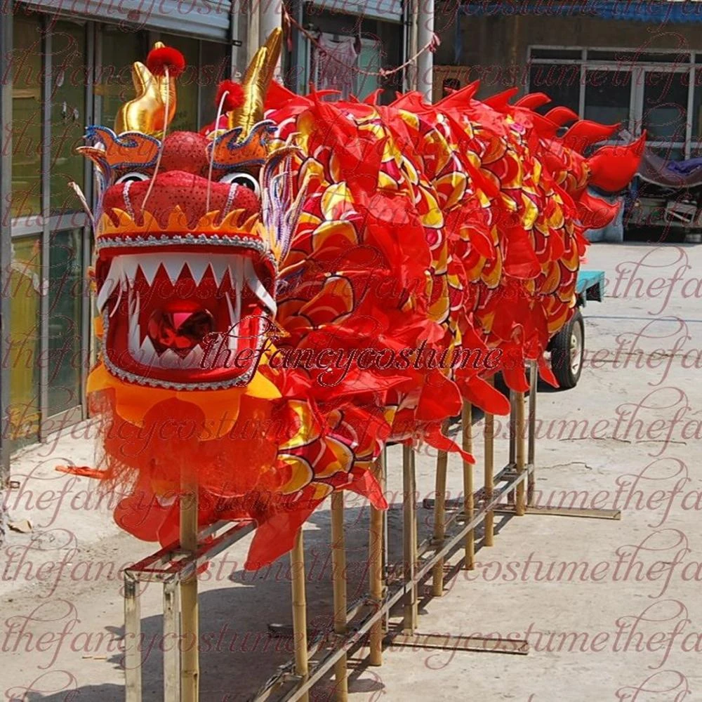 Adult player Size 4  silk frabic Chinese DRAGON DANCE ORIGINAL Dragon Chinese Folk Festival Celebration Dragon Costume male dance outfits