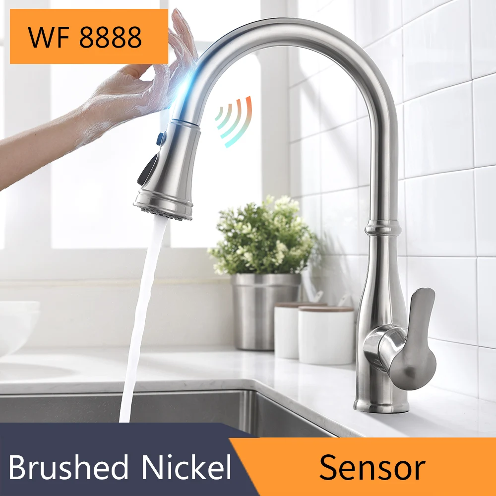 farm sink kitchen Sensor Kitchen Faucets Brushed Gold Smart Touch Inductive Sensitive Faucet Mixer Tap Single Handle Dual Outlet Water Modes 1005J granite kitchen sink Kitchen Fixtures