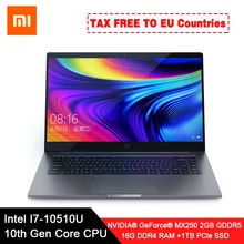 Xiaomi ноутбук Pro 15," Улучшенный ноутбук i7-10510U MX250 2 Гб памяти GDDR5 16 Гб ОЗУ 1 ТБ SSD компьютер FHD дисплей