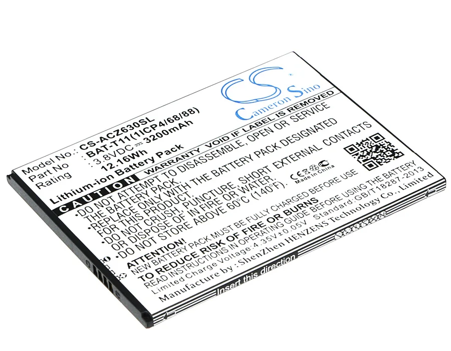 

Cameron Sino BAT-T11, BAT-T11(1ICP4/68/88), KT.0010S.018 battery for Acer Liquid Z630, Liquid Z630S, T04