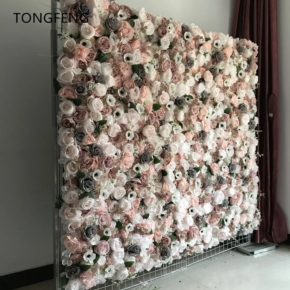 TONGFENG смешанные цвета, 10 шт./лот, искусственный шелк, роза, пион, 3D цветок, настенная панель, свадебный фон, украшение, цветок, дорожка, свадьба