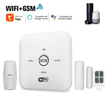 Tuya PIR Дистанционное управление Смарт WI-FI GSM домашняя система охранной сигнализации для Alexa Google Assistant 100-240V сигнализации Системы для дома