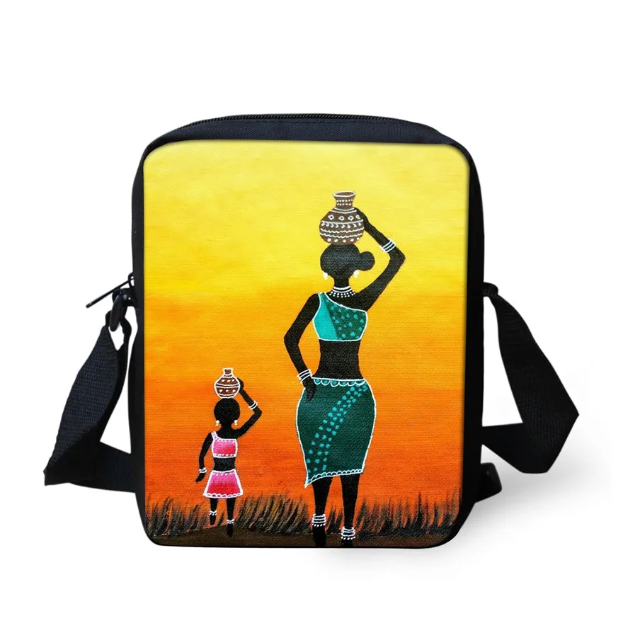ELVISWORDS черная сумка-мессенджер для девочек в стиле афро, Маленькая мужская сумка через плечо для девочек, Студенческая мини-сумка на плечо, милые сумки - Цвет: YQ3477E
