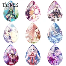 Dibujos animados de TAFREE lindo Anime chica imagen de gota de agua foto hecha a mano 18x25mm cabujón de cristal joyería hacer hallazgos(China)