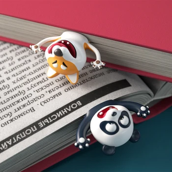 

3D Creative PVC Material Stereo Cartoon Marker Animal Style Bookmarks Cute Cat Funny Student School Stationery For Children Gift