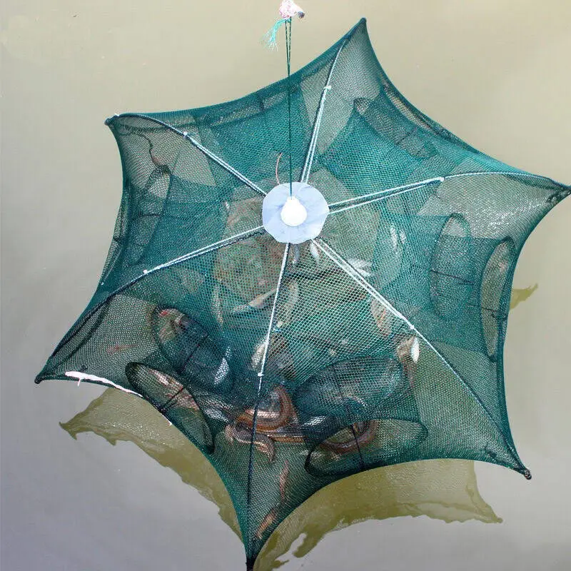 Усиленная автоматическая складная нейлоновая рыболовная сеть с 4 20 отверстиями