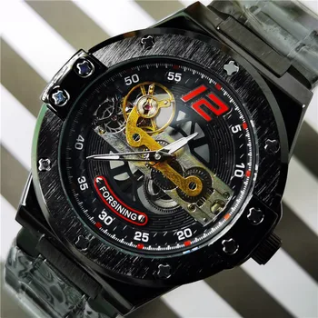 

Forsining New Mens Mechanical Watch Transparent Bridge Watch Waterproof WristWatches Man Clock Relogio Masculino Watches For Men