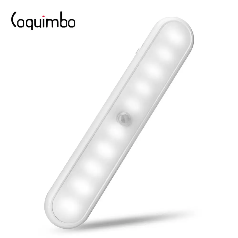 Coquimbo 10 LEDs PIR Motion Sensor Cabinet Light 3*AAA Operated Light Sensor Smart Light Human Infrared Night Light