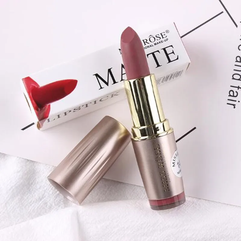 6 Colors Velvet Semi Matte Lipstick Makeup Moisturizing Long Lasting Easy to Wear Cosmetics Non drying Lip Gloss Brown Pigments| |