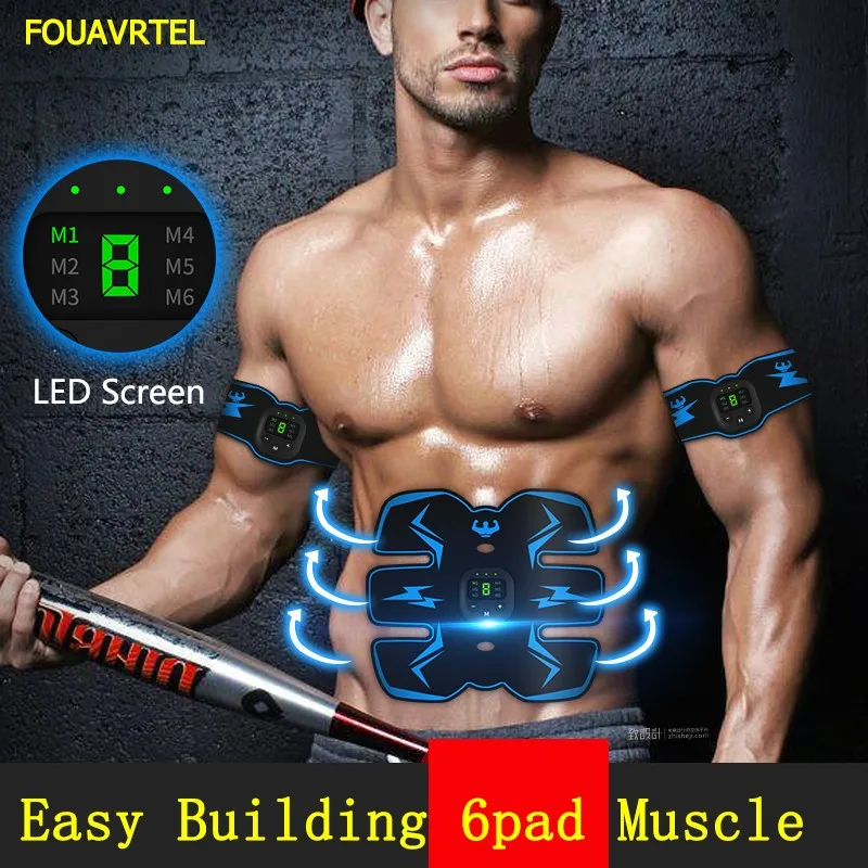 

FOUAVRTEL EMS Muscle Stimulator Muscle Trainer Smart AB Abdominal Muscle Trainer Electric Weight Loss Body Slimming Device