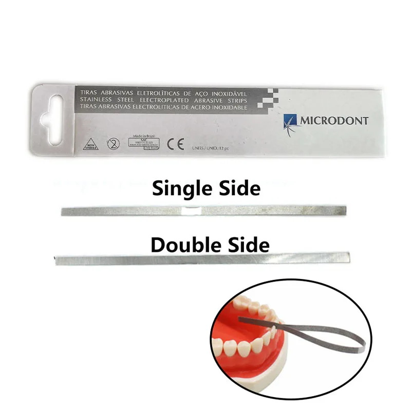 

12Pcs Dental Metal Polishing Stick Strip with Single Side of Alumina-Plated Sanding Surface 4mm Width Dentist Tools