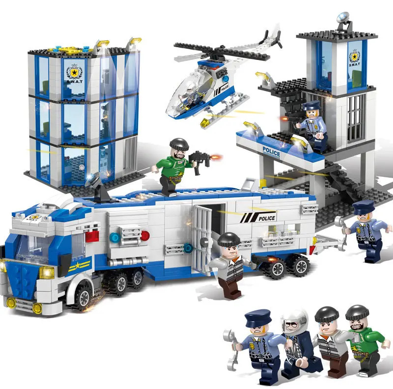 Совместимы с Legao City Special Police Prison Break Детские DIY Собранные небольшие строительные блоки Развивающие игрушки