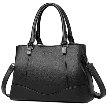 

Fashion Genuine Leather Women Hanbags Casual Waterproof Tote Shlouder Bag Female Messenger Bags Hand Bag Luxury Black Ladies Bag