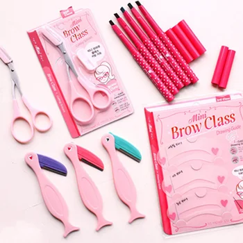 

New Accessories Eyebrows Clip Eyebrow Trimmer Scissors Eyebrow Shaping Knife Cosmetic Beautiful Makeup Tools 4 Pcs/Set