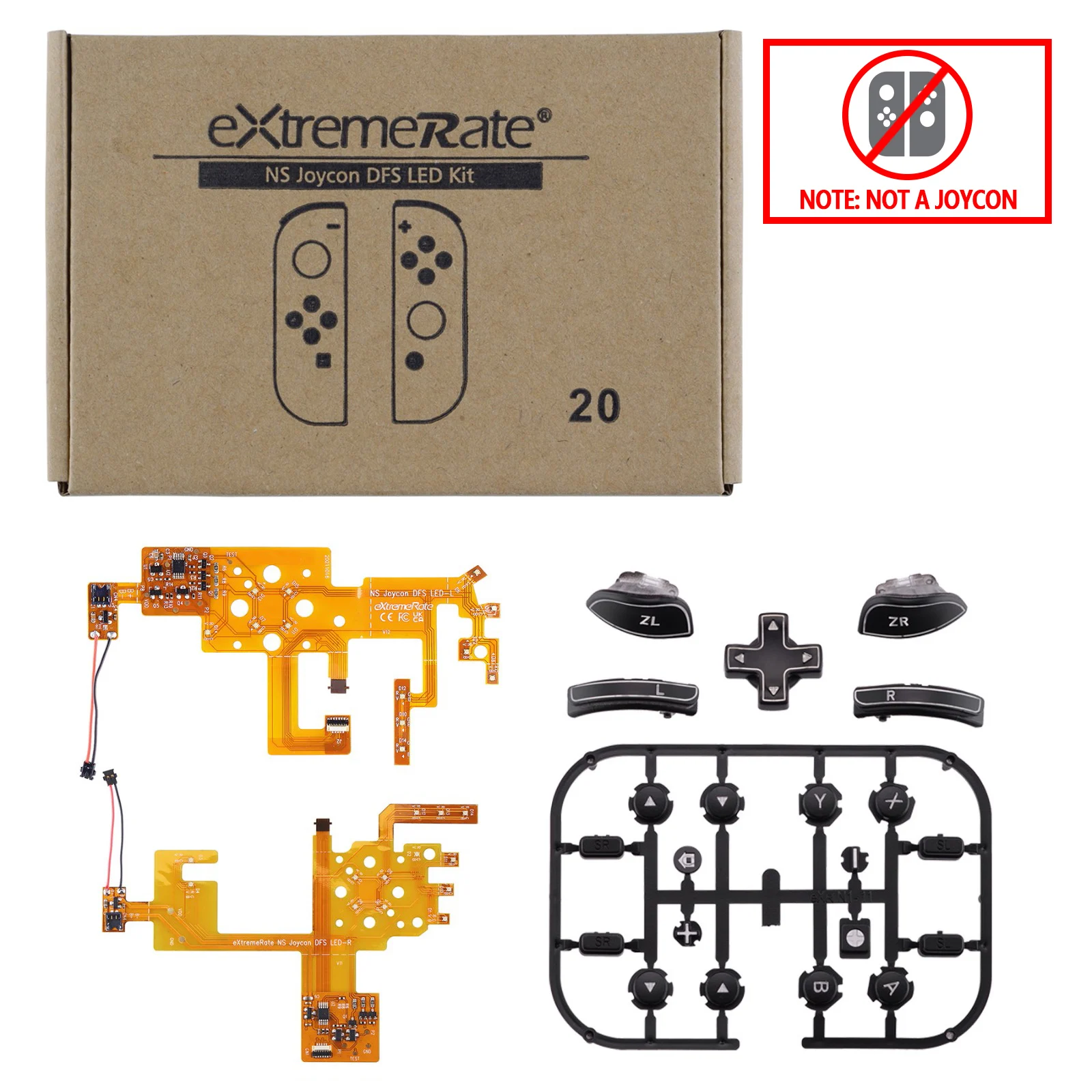 Extremerate 7色9モードdfs ledキットマルチ色luminated古典的なシンボルabxyトリガー顔ボタンnsスイッチ & oled