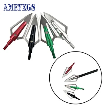 

12 Pcs Archery Broadheads Arrow Head 100grains 6Color Aluminum Alloy Material Hunting Shooting Training Accessories Camping
