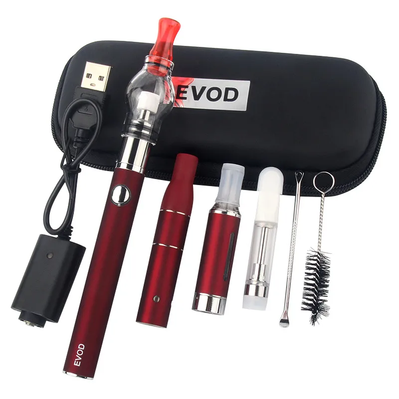 4 в 1 испаритель для сухих трав Evod Vape Kit травяная ручка воска 650mah USB зарядное