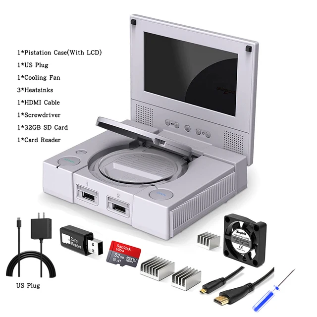 RETROFLAG PiStation Case Raspberry Pi 4 Case with Cooling Fan and 3pcs Heatsinks PistationLCD Case for Raspberry Pi 4 /Pi 4B With LCD Kit5