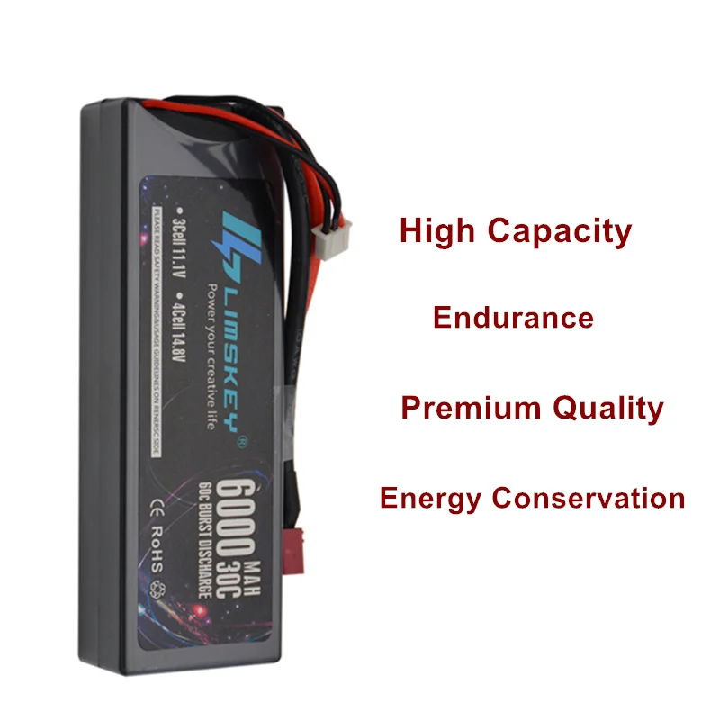 Limskey Lipo Battery 2 шт. LiPo 6000 мА/ч 7 4 В 30C 2S RC Deans Plug для Evader BX Truggy Buggy Helicopt|Детали и