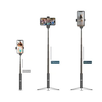 

New Aluminum Alloy ABS Material Wireless Bluetooth Selfie Stick With Extendable Monopod Remote Selfie Sticks Tripod