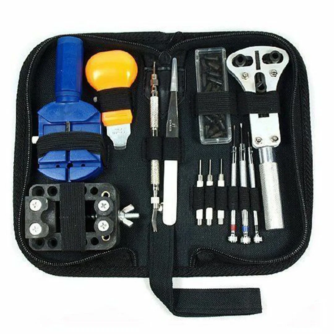Watch Repair Tool Set + 360pcs 8-25mm Stainless Steel Spring Bars Watch Back Case Opener Link Pins Remover Tweezer Screwdriver