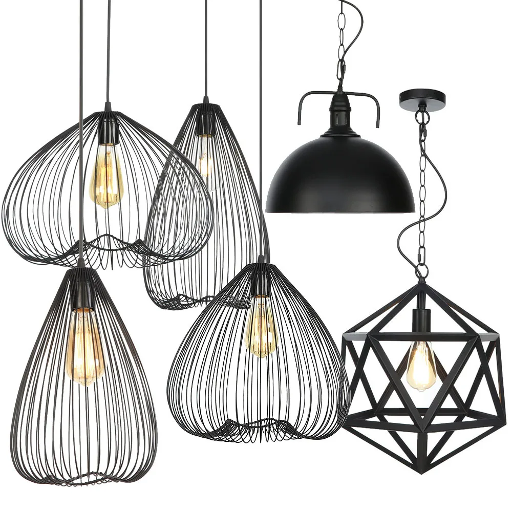 

Creative Industrial Retro Bar Courtyard Decorative Vintage Bird Nest Led Pendant Lamp Honeycomb Hanglamp Loft Decor Rope Lamp