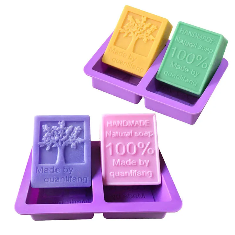 2 отверстия квадратная форма для мыла силиконовые ручные инструменты Sugarcraft