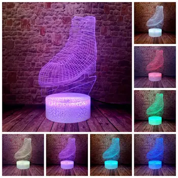 

3D LED Sleeping Nightlight Colorful Changing Model Light Ice Skates Figure Toys