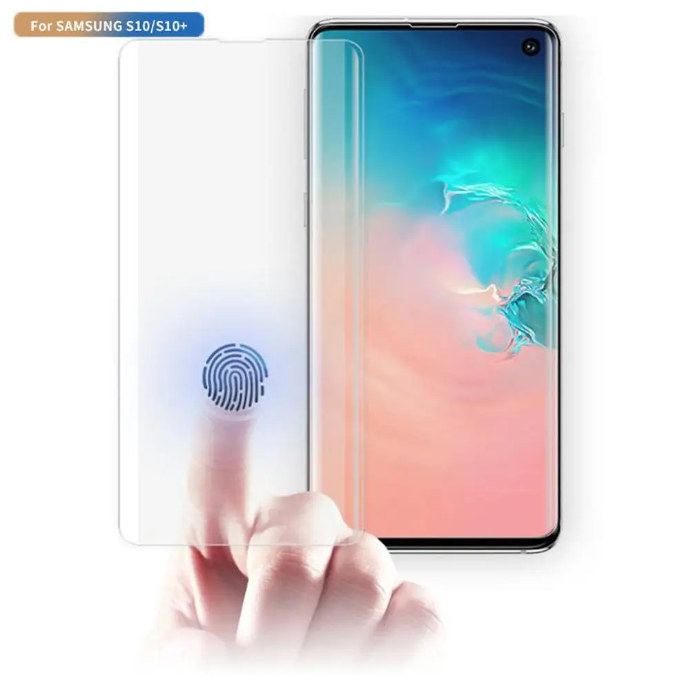 

UV Liquid Curved Full Glue Cover Tempered Glass For Samsung galaxy Note 10 Plus S10plus S10E S10 S9 S8 note8 9 10 Protector Film
