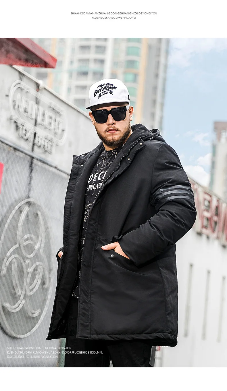 Men warm fashion winter coat simple high quality cotton hooded jacket design brand coat large size warm parka for male