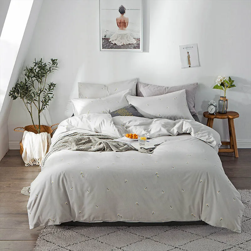 Yimeis постельное белье, хлопок, 4 шт., пододеяльник, 220x240, с принтом, двойной размер, постельные принадлежности BE45100 - Цвет: 5