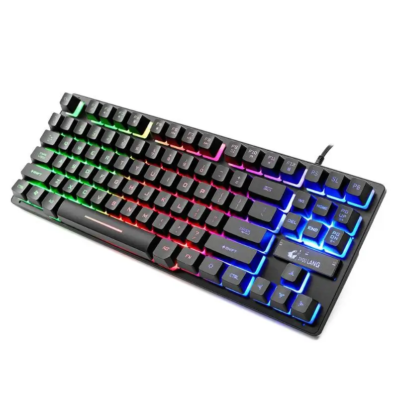 ZIYOU LANG K16 87 клавиш USB Проводная Механическая легкая заглушка-ограничитель клавиатуры персональная 87 клавиатура 19 клавиатура без коллизии