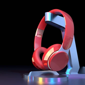 

Wireless binaural sports headset Bluetooth 5.0 long Endurance noise reduction simulation protein leather earmuffs retractable