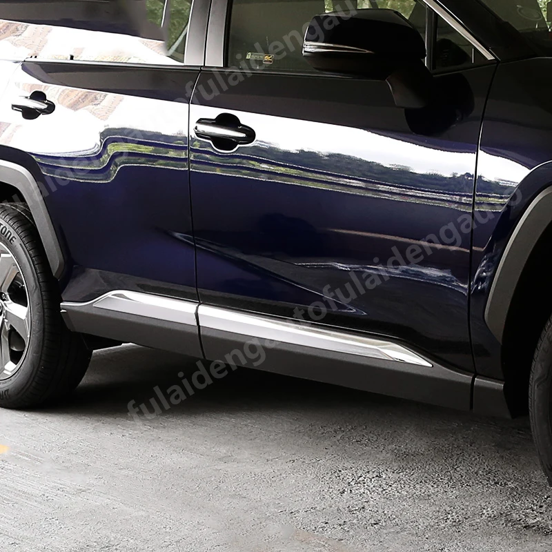 6 шт. для Toyota RAV4- углеродное волокно ABS хромированный боковой корпус автомобильной двери декоративная полоса крышка отделка автомобиля Стайлинг Аксессуары